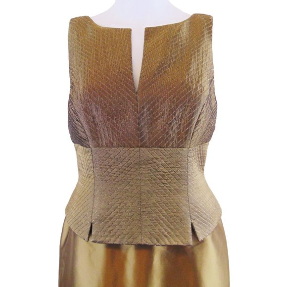 JS Collections Shiny Gold/Bronze Formal Dress - 8 - Picture 2 of 3